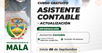  Curso online gratis de "Asistente contable" de la Municipalidad Distrital de Mala