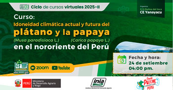 Curso online gratis "Idoneidad climática actual y futura del plátano y la papaya en el nororiente del Perú."