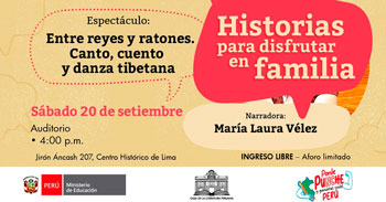 Evento presencial gratis "Historias para disfrutar en familia" de la Casa de la Literatura Peruana