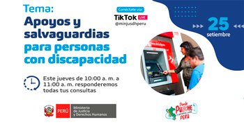 Evento online "Apoyos y salvaguardias para personas con discapacidad" del MINJUSDH