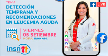  Evento online gratis "Detección temprana y recomendaciones en leucemia aguda" del INSNSB