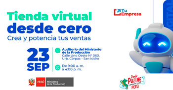 Evento presencial gratis "SED MYPE Tienda virtual desde cero" del PRODUCE