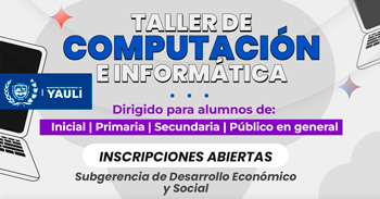  Taller gratis de "Computación e informática" de Municipalidad de Yauli