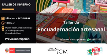 Taller presencial "Encuadernación artesanal" del Museo José Carlos Mariátegui