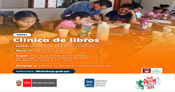  Taller presencial gratis "Clínica de libros" de la BNP