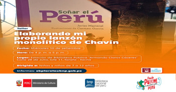  Taller presencial gratis "Elaborando mi propio lanzón Monolítico de Chavín" de la BNP