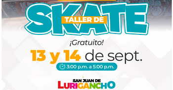  Taller presencial gratis "SKATE" de la Municipalidad de San Juan de Lurigancho