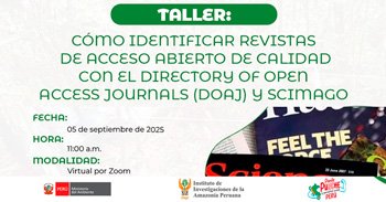 Taller online "Cómo identificar revistas con DOAJ y Scimago" de la IIAP