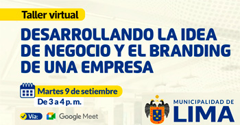  Taller online "Desarrollando la idea de negocio y el branding de una empresa" de la MUNICIPALIDAD DE LIMA