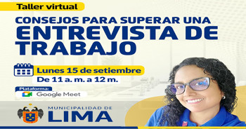 Taller online gratis "Consejos para superar una entrevista de trabajo" del Desarrollo Económico MML