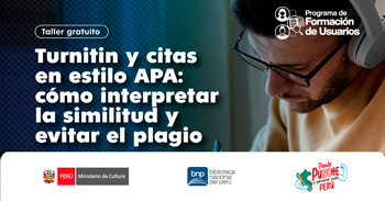 Taller online gratis "Turnitin y citas en estilo APA: cómo interpretar la similitud y evitar el plagio"