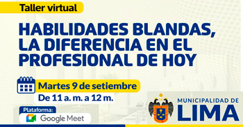  Taller online "Habilidades blandas, la diferencia en el profesional de hoy"