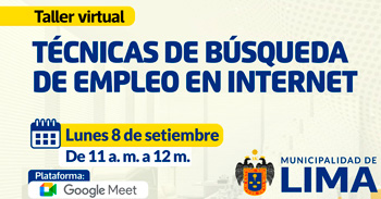 Taller online "Técnica de búsqueda de empleo en internet" de la MUNICIPALIDAD DE LIMA