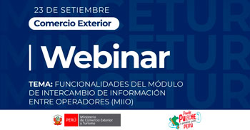 Webinar online "Funcionalidades del Módulo de Intercambio de Información entre Operadores (MIIO)"  