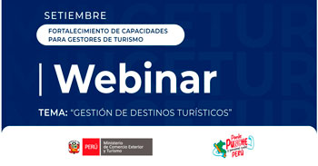 Webinar online "Gestión de destinos turísticos" del Mincetur Perú