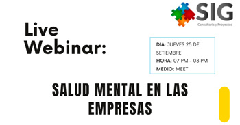 Webinar online gratis: "SALUD MENTAL EN LAS EMPRESAS"