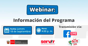 Webinar online "Información del Programa Crédito Beca" del Servir Perú