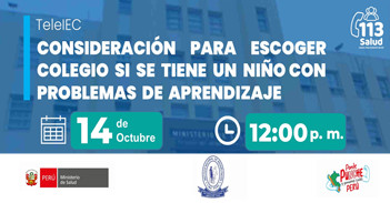 Capacitación Consideración para escoger colegio si se tiene un niño con problemas de aprendizaje del minsa