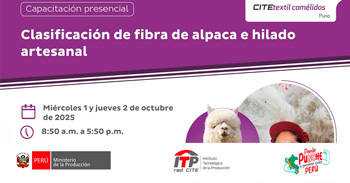 Capacitación presencial "Clasificación de fibra de alpaca e hilado artesanal"