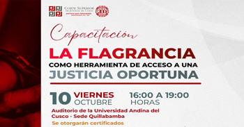 Capacitación presencial "La Flagrqncia como herramienta de Acceso a una Justicia Oportuna" 