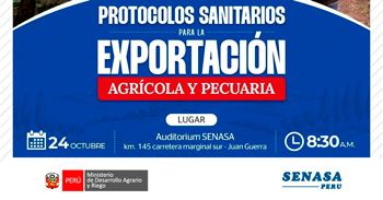 Capacitación presencial "Protocolos sanitarios para la exportación agrícola y pecuaria"