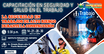 Capacitación presencial "La seguridad en trabajos de alto riesgo durante la construcción" 