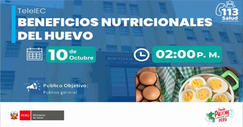 Capacitación online gratis "Beneficios Nutricionales del Huevo"  del MINSA