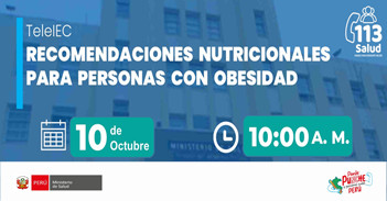 Capacitación online gratis "Recomendaciones Nutricionales para personas con Obesidad"  del MINSA