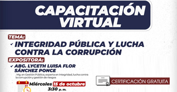 Capacitación online "Integridad Pública y Lucha Contra la Corrupción" Corte Superior de Justicia de Huaura