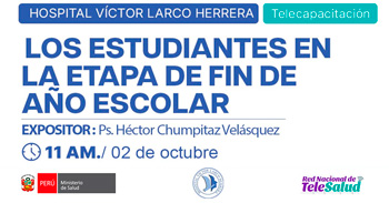 Capacitación online "Los estudiantes en la etapa de fin de año escolar" del Hospital Víctor Larco Herrera