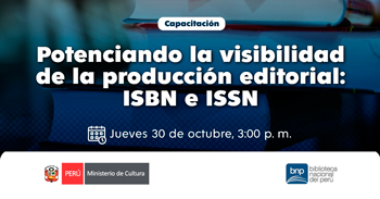 Capacitación online "Potenciando la visibilidad de la producción editorial: ISBN e ISSN" de la BNP