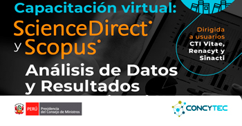 Capacitación online "ScienceDirect y Scopus - Análisis de Datos y Resultados de Investigación" del Concytec