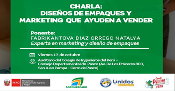Charla presencial "Diseños de empaques y Marketing que ayuden a vender" de Agromercado