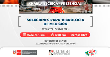 Charla presencial gratis "Soluciones para tecnología de medición" del SENCICO