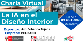 Charla virtual "La IA en el Diseño Interior" del SENCICO
