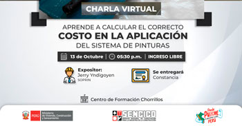 Charla online gratis " Aprende a calcular el correcto costo en la aplicación del sistema de pinturas"  