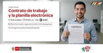 Charla online gratis "Contrato de trabajo y la planilla electrónica" del MTPE