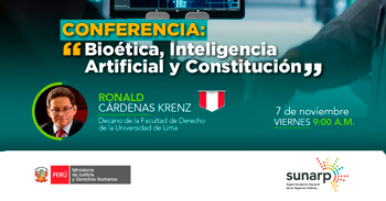 Conferencia online "Bioética, Inteligencia Artificial y Constitución" de la SUNARP