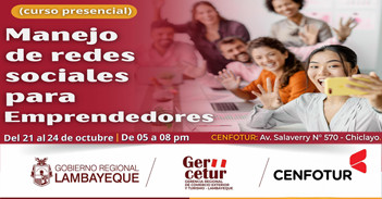 Curso presencial "Manejo de Redes Sociales para emprendedores" de la GERCETUR Lambayeque 