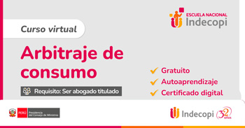 Curso online gratis con certificado "Arbitraje de Consumo" del INDECOPI
