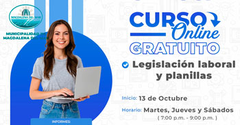 Curso online gratis "Legislación laboral y planillas" de la Municipalidad de Magdalena del Mar