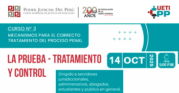 Curso online "La prueba - tratamiento y control"  Corte Superior de Justicia de Ayacucho