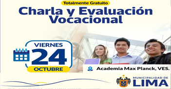 Evento presencial gratis "Charla y Evaluación Vocacional" de la Gerencia de Desarrollo Humano MML