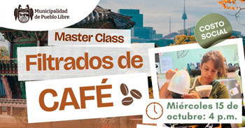 Evento presencial "Master Class de Filtrados de Café" de la Municipalidad de Pueblo Libre