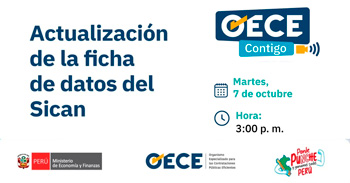 Evento online "Actualización de la ficha de datos del Sican" del OECE