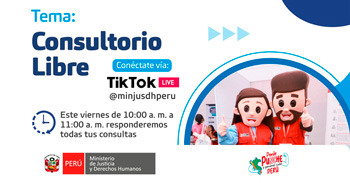 Evento online "Consultorio Libre" del MINJUSDH
