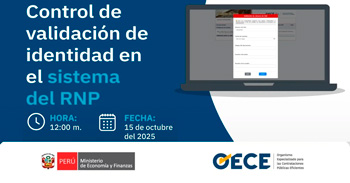 Evento online "Control de validación de identidad en el sistema del RNP" del OECE