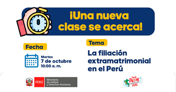 Evento online "La filiación extramatrimonial en el Perú" del MINJUSDH