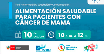 Capacitación  online gratis "Alimentación saludable para pacientes con cáncer de mamas" del INEN