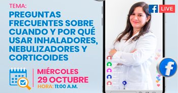Evento online gratis Preguntas frecuentes sobre cuando y por qué usar inhaladores, nebulizadores y corticoides